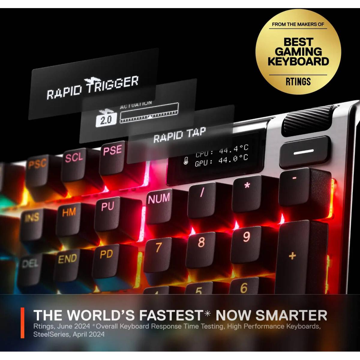 Steelseries wired mechanical gaming keyboard for computer setup