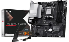 Msi Pro B840m P Wifi 6e Am5 Atx Amd B840 Chipset, 2x Ddr5 Udimm Slots, Up To 128gb Max Memory, Pcie X16 Slot, 2x M.2 Slots, Wifi & Bt Conneivity