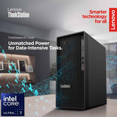 Lenovo Thinkstation P2 Tower Workstation Gen 2 (2025) New Intel® Ultra 7 Gen Ii 265k 20 Cores Ai Optimized Performance , Isv Certified , Secure, Durable & Reliable W/ Upgradable Graphic Card & 3 Years Warranty Black