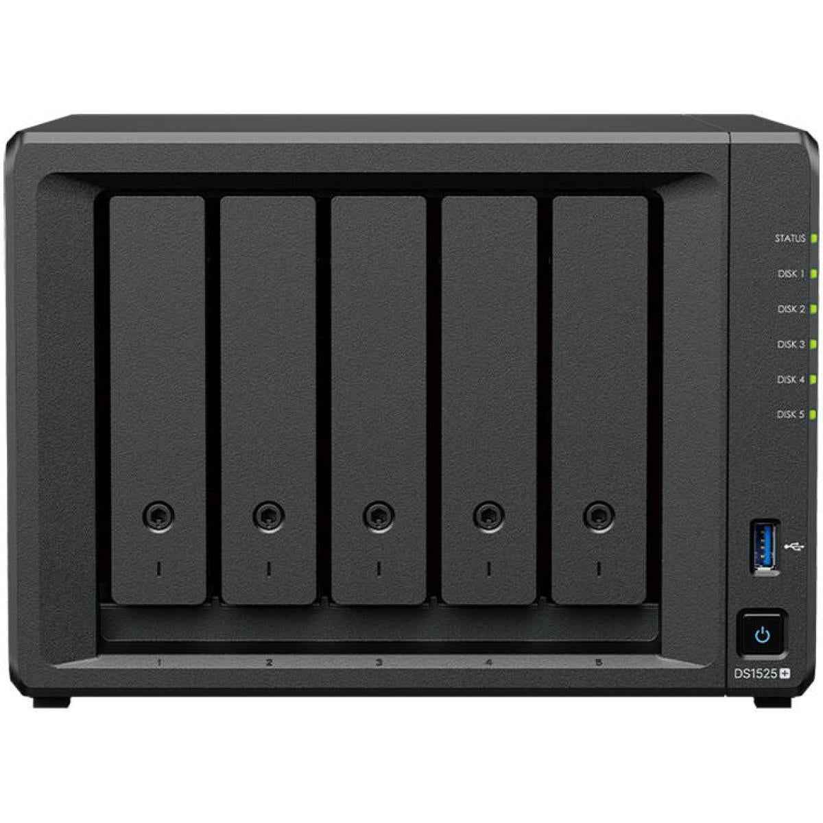 Synology Diskstation Ds1525+ 5 Bay Diskless Nas Server W/ Amd Ryzen V1500b 8 Core Cpu & 4gb Ddr4 Ram