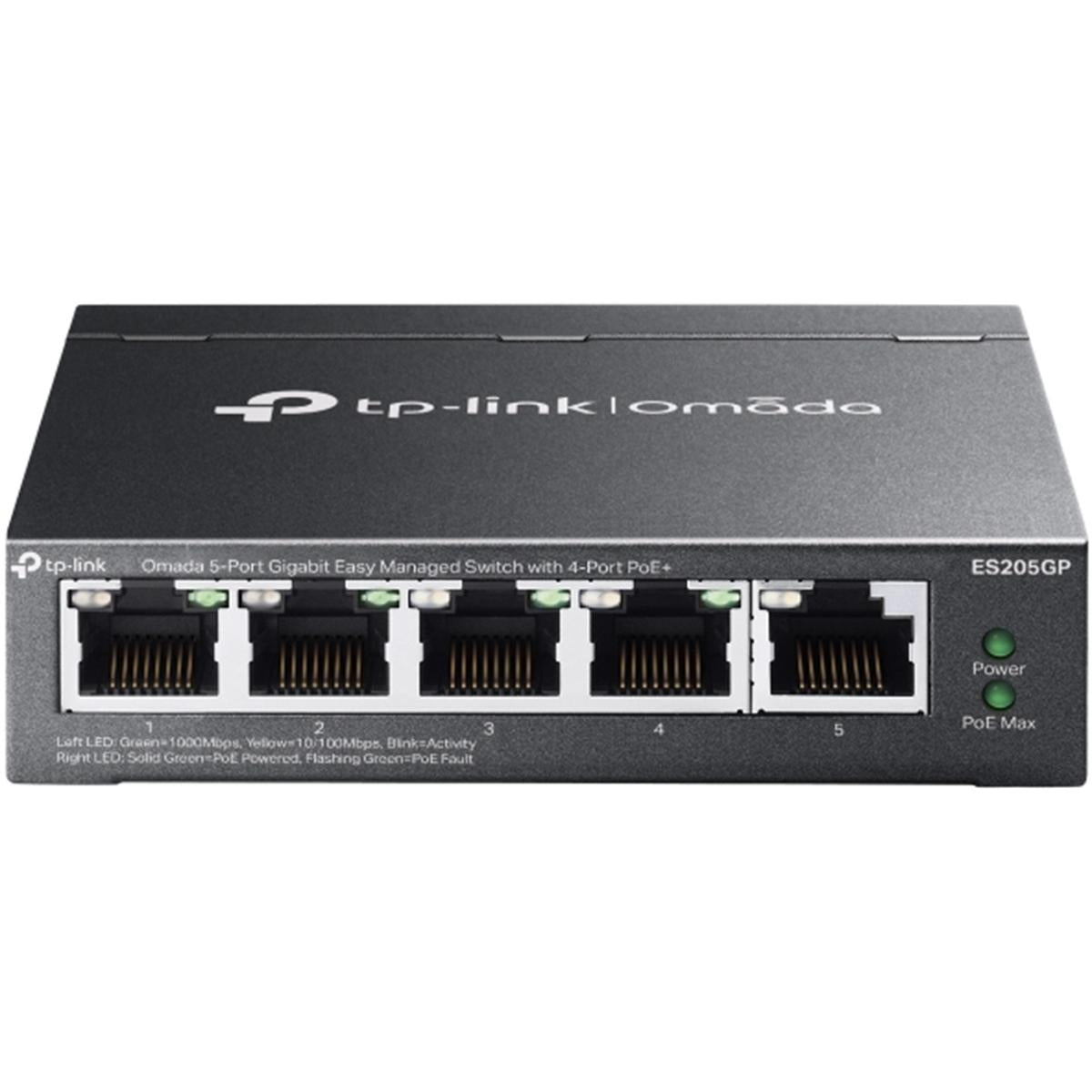 Tp Link Omada Es205gp 5 Port Gigabit Easy Managed Switch With 4 Port Poe+, 65w Power Budget, Metal Case, Auto Recovery, Port Isolation, Vlan, Igmp Snooping, Centralised Cloud Management, Plug & Play - CompuMe