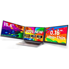 V2COM P7 15.6" IPS Full HD Triple Screen Extender Portable Monitor for Laptops 13-17.3" Ultra-Slim Dual USB-C Plug & Play Extended Display For macOS Windows Chrome OS Nintendo Switch
