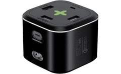 Promate PowerCube-PD80 USB-C Charging Station Multi-Port 60W/20W Dual USB-C 2.4A Dual USB & Quick Charge 3.0 Ports