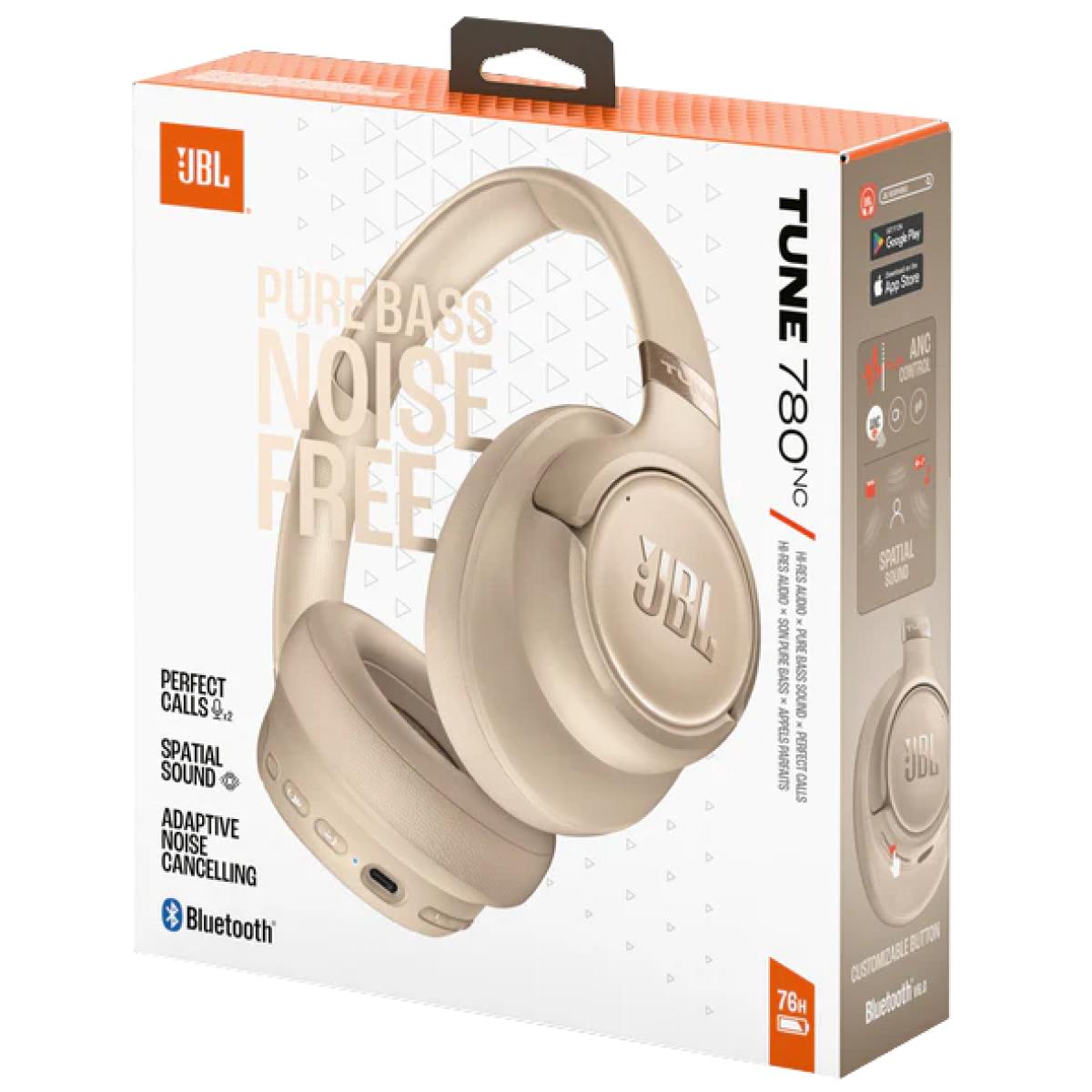 Jbl Tune 780 Nc Wireless Over Ear Bluetooth Headphones With Adaptive Noise Cancelling Technology, Smart Ambient, 76 Hour Battery Life And Google Fast Pair/microsoft Swift Pair, Beige Jbl Tune 780 Nc Wireless Over Ear Bluetooth Headphones With Adaptive Noise Cancelling Technology, Smart Ambient, 76 Hour Battery Life And Google Fast Pair/microsoft Swift Pair, Beige
