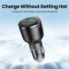 Ugreen 90645 63w Usb C Car Charger, Pps 45w Super Fast Charging 2.0 + 18w Qc Car Charger