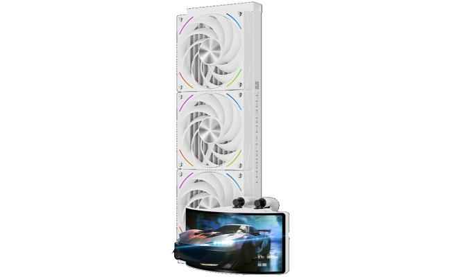 Thermalright Rainbow Vision 360 Turbo ARGB WHITE CPU Liquid Cooler w/ 6.67" OLED UW-FHD+ 60Hz 3D Panoramic Curved Display, High Performance AIO TL-K12W-X28-R9