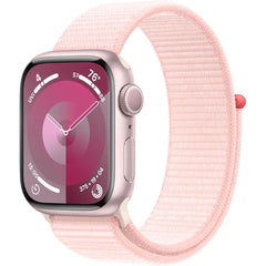 Apple Watch Series 9 [gps 45mm] Smartwatch With Pink Aluminum Case With Light Pink Sport Loop. Fitness Tracker, Blood Oxygen & Ecg Apps, Always On Retina Display, Water Resistant