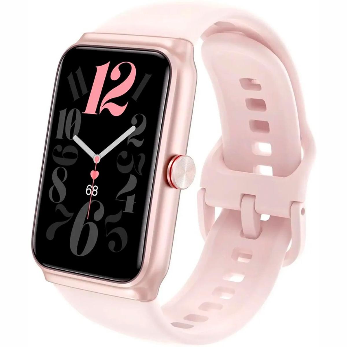 HONOR CHOICE Band Smartwatch, 1.64 " 326 PPI AMOLED Display, 110mm-180mm Adjustable Strap, Bluetooth 5.3, 5ATM Waterproof, Silicone Strap, Pink