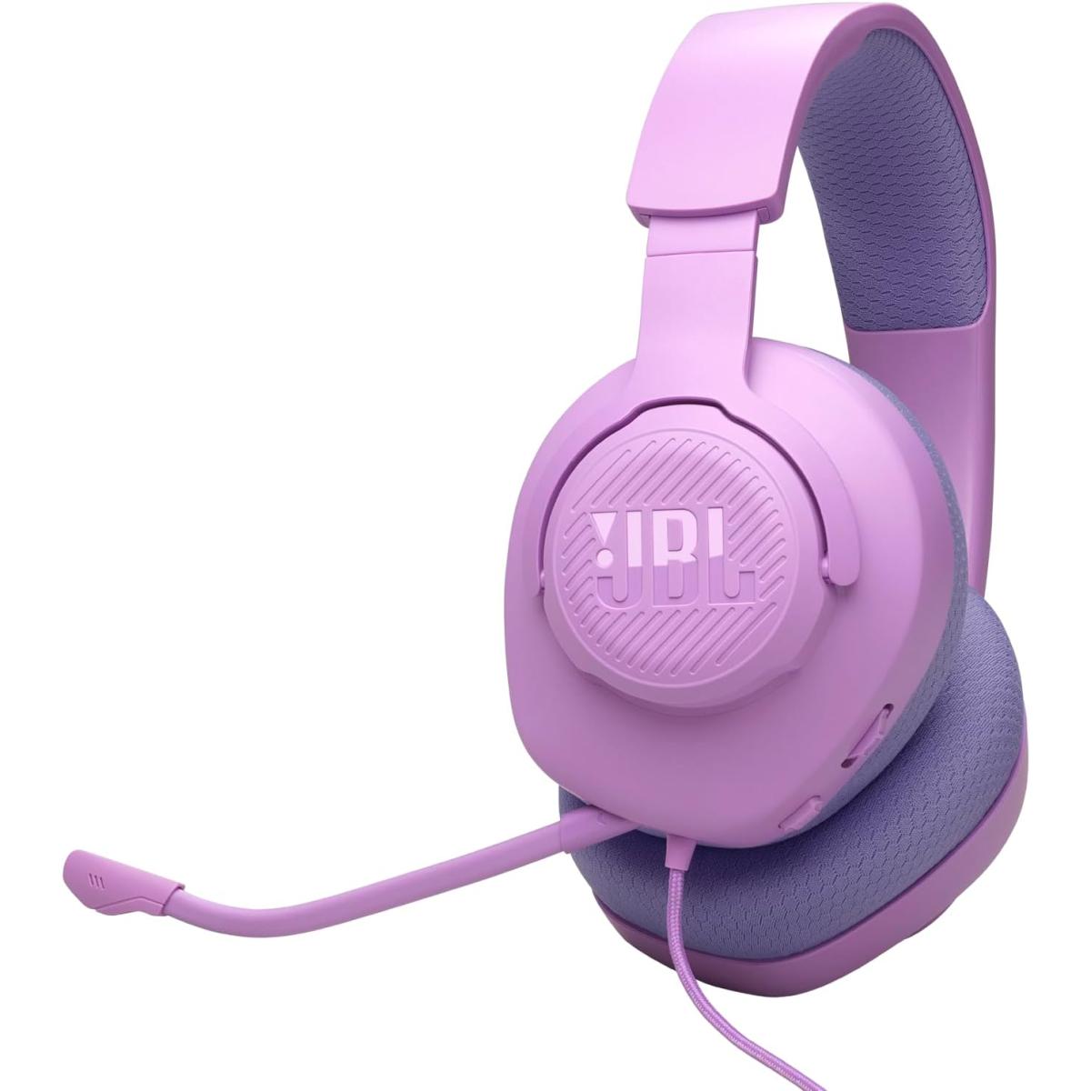 Jbl Quantum 100m2 Wired Gaming Headphones, 40mm Dynamic Drivers, Detachable Boom, Direional Microphone Pick Up Pattern, Fabric Covered Memory Foam Ear Cushions, 1.2m Cable, Purple