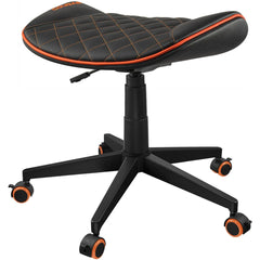 Cougar CROSSER Multi-Use Gaming Stool Scalloped Seat PVC Synthetic Leather Upholstery Adjustable Height Base with 5 Wheels Up to 120 kg Weight Support, Balck-Orange
