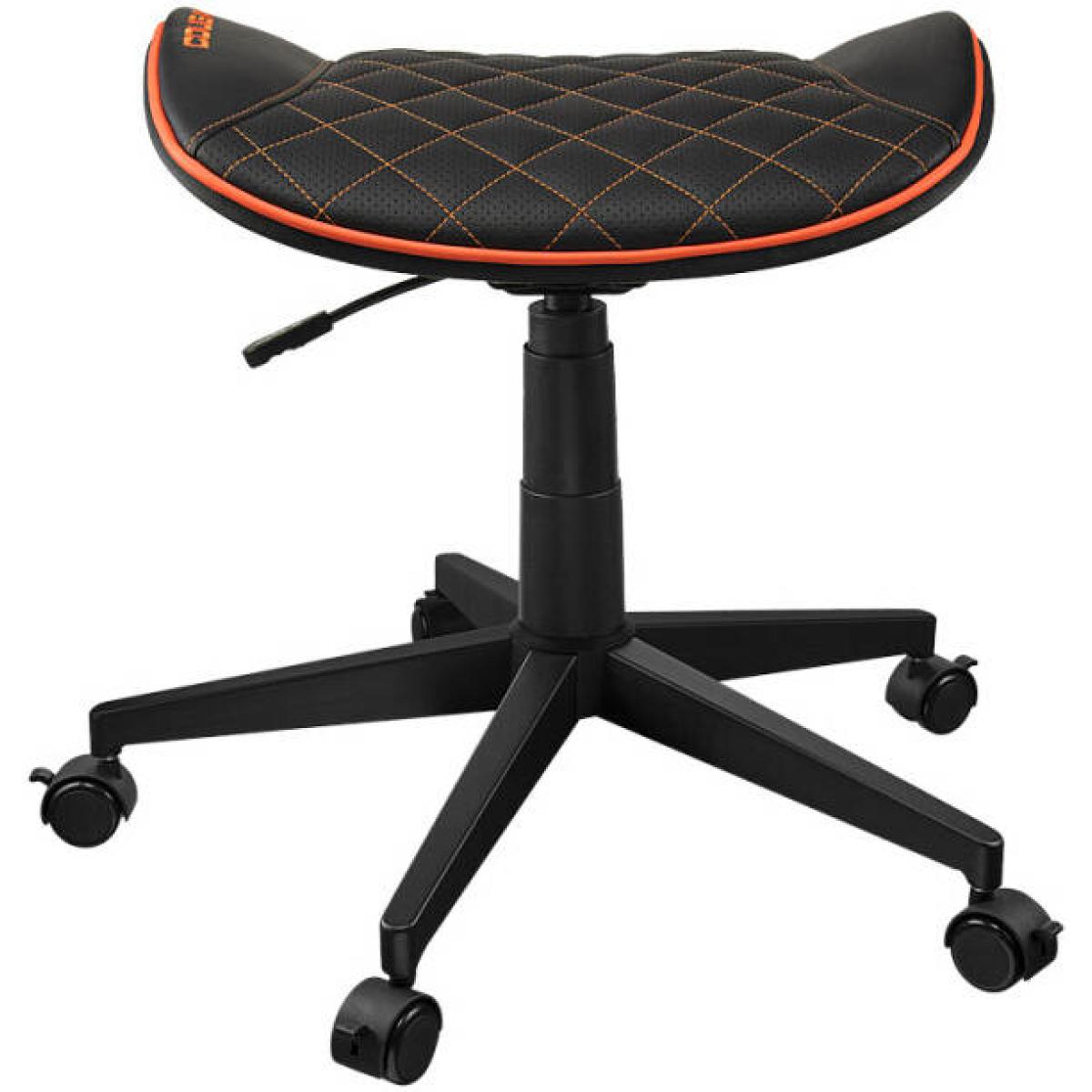 Cougar Crosser Multi Use Gaming Stool Scalloped Seat Pvc Synthetic Leather Upholstery Adjustable Height Base With 5 Wheels Up To 120 Kg Weight Support, Balck Orange Cougar Crosser Multi Use Gaming Stool Scalloped Seat Pvc Synthetic Leather Upholstery Adjustable Height Base With 5 Wheels Up To 120 Kg Weight Support, Balck Orange