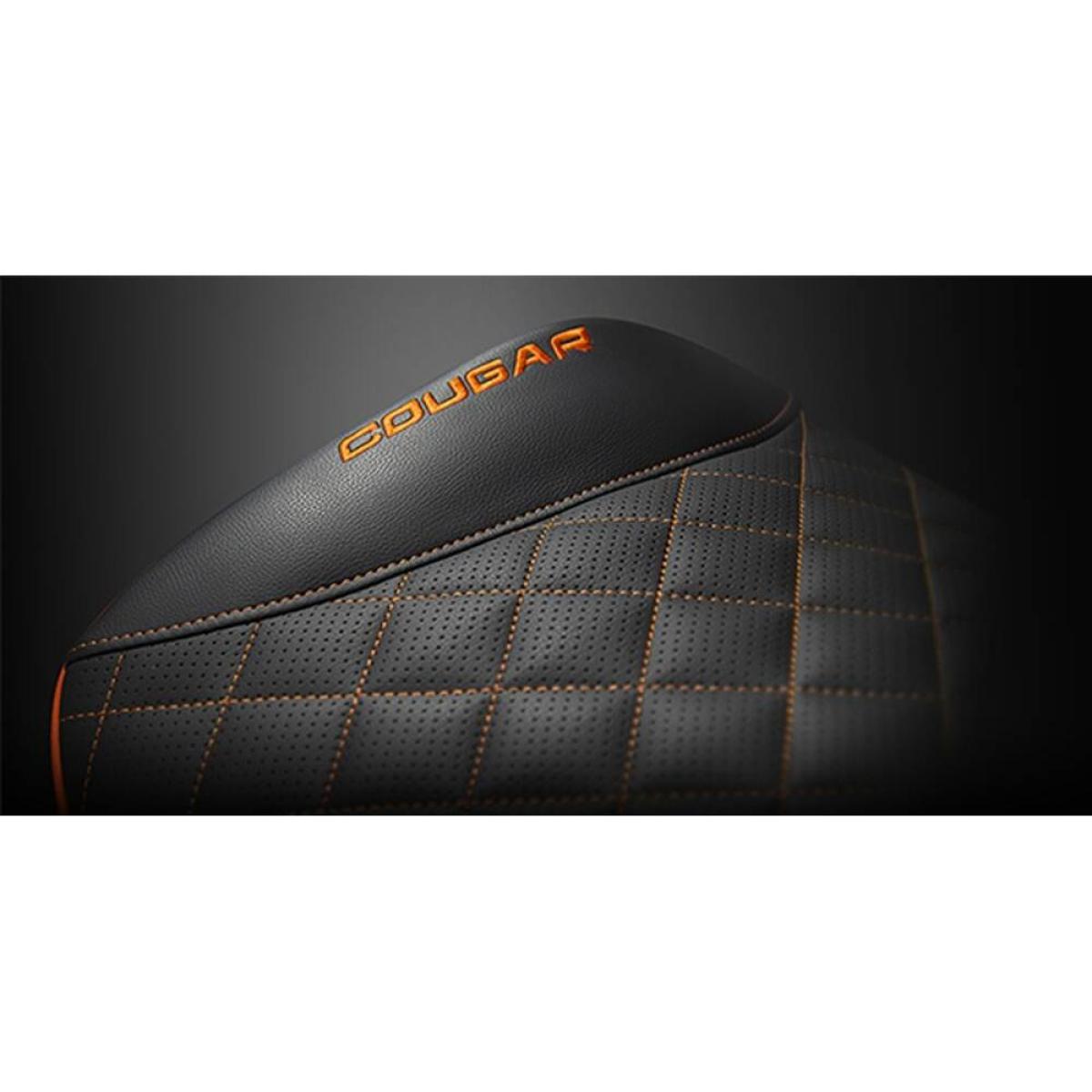 Cougar Crosser Multi Use Gaming Stool Scalloped Seat Pvc Synthetic Leather Upholstery Adjustable Height Base With 5 Wheels Up To 120 Kg Weight Support, Balck Orange Cougar Crosser Multi Use Gaming Stool Scalloped Seat Pvc Synthetic Leather Upholstery Adjustable Height Base With 5 Wheels Up To 120 Kg Weight Support, Balck Orange
