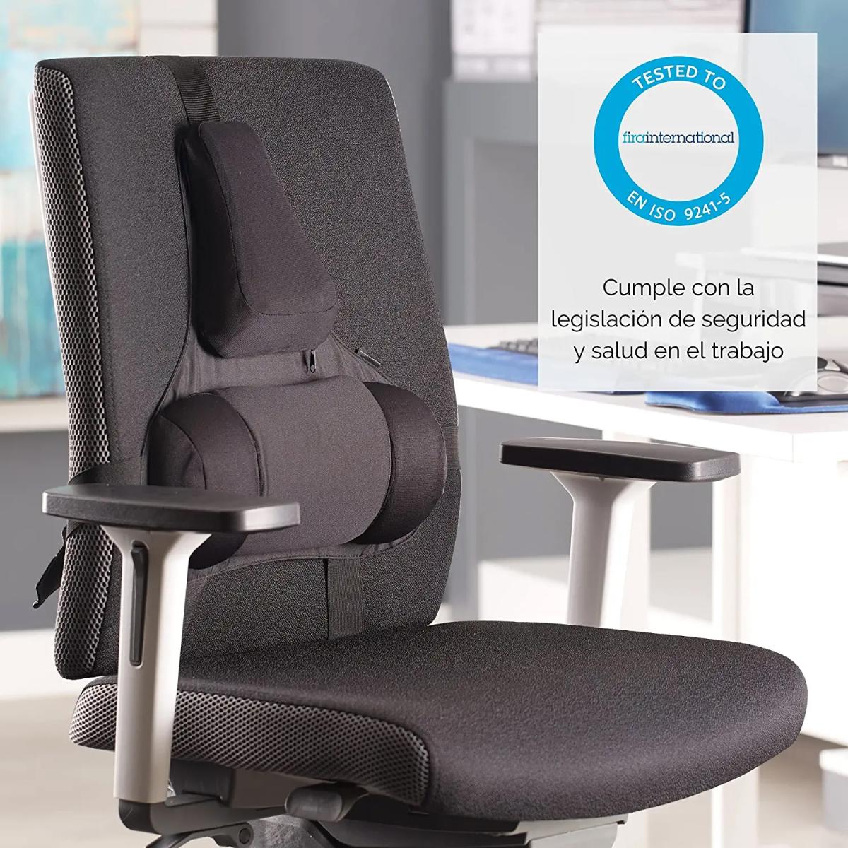 Fellowes Professional Series Ultimate Back Support 3 Memory Foam Section w/ Microban Protection - Black