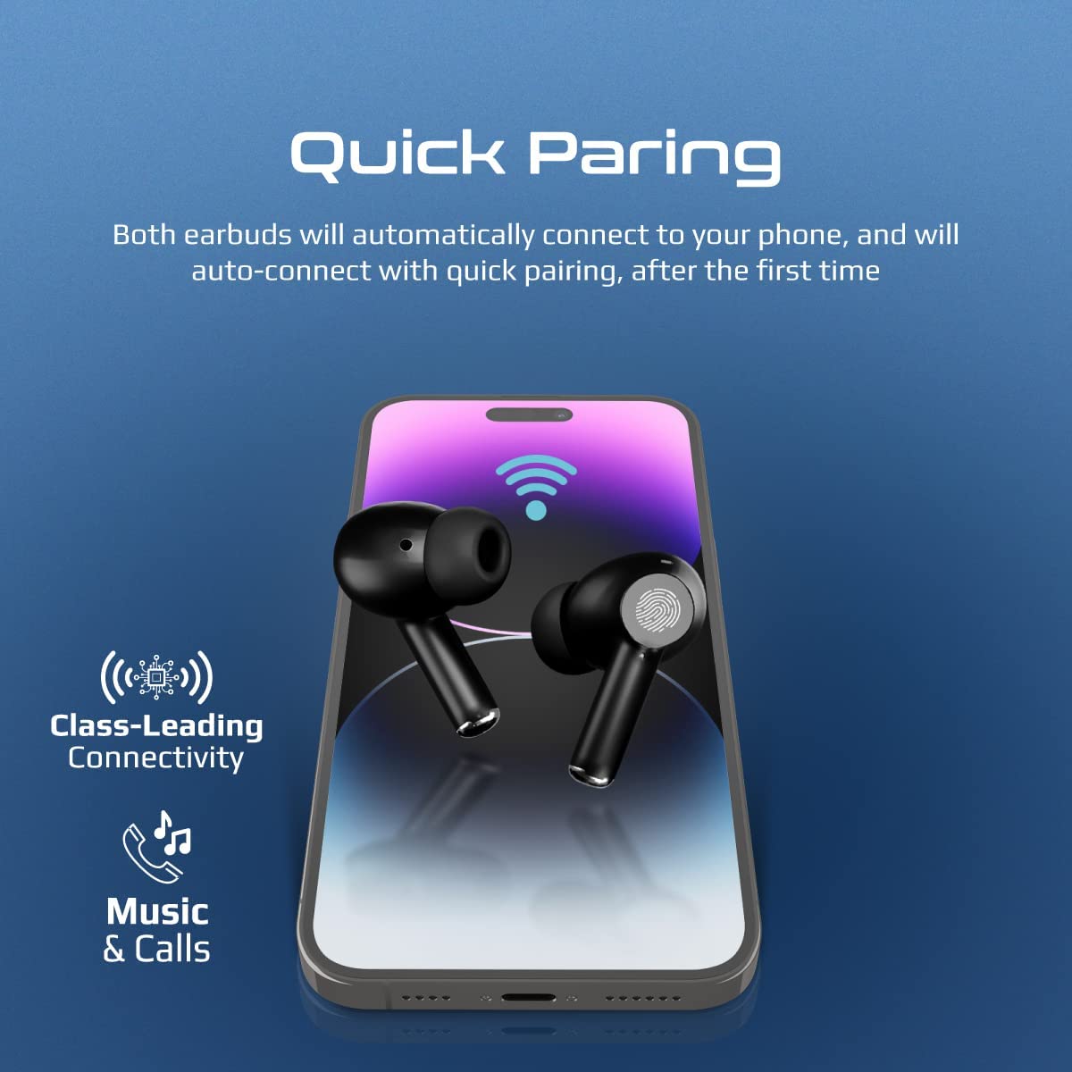 Promate Propods True Wireless In Ear Aive Noise Cancelling Bluetooth V5.3 W/ Mic 25h Playback Time & Charging Case Black Promate Propods True Wireless In Ear Aive Noise Cancelling Bluetooth V5.3 W/ Mic 25h Playback Time & Charging Case Black
