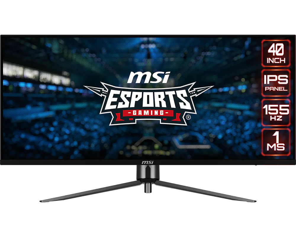 MSI MAG 401QR 2K UltraWide Gaming Monitor, 40" Flat IPS, UWQHD (3440x1440), 155Hz/1ms (MPRT), AMD FreeSync Premium, VESA DisplayHDR 400, KVM, and USB-C 65W PD