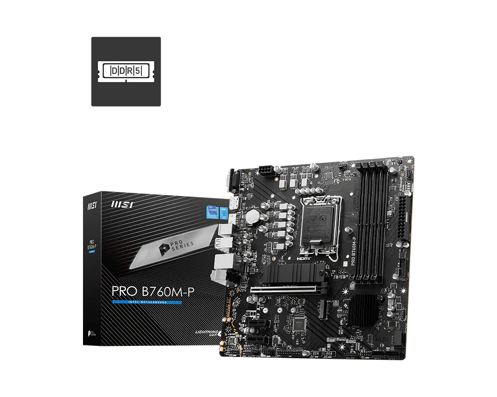 MSI PRO B760M-P Motherboard Intel B760 LGA 1700 Micro ATX MOTHERBOARD
