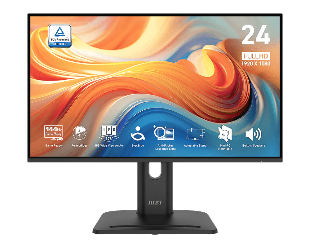 MSI PRO MP245PG E14 24" FHD IPS Monitor – 144Hz, Adjustable Stand, Black