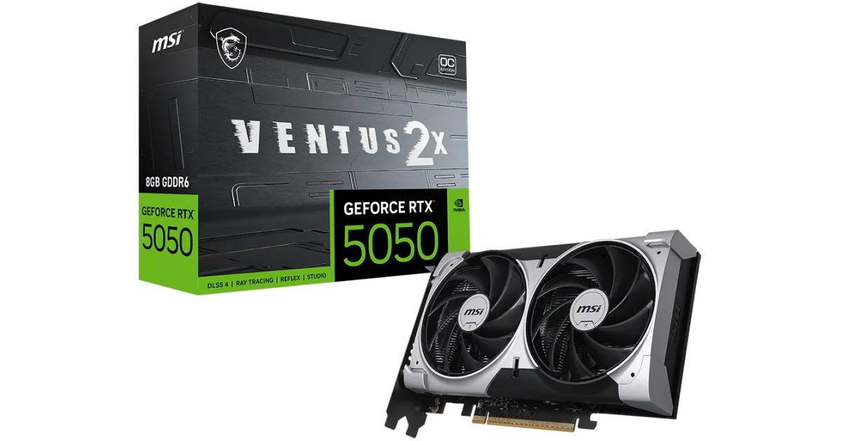 MSI GeForce RTX 5050 VENTUS 2X OC 8GB GDDR6 - Graphics Card