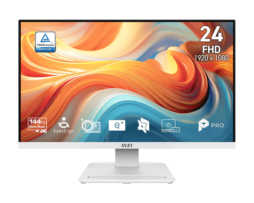 MSI PRO MP241W E14V 24" FHD VA Monitor – 144Hz, 1ms, White