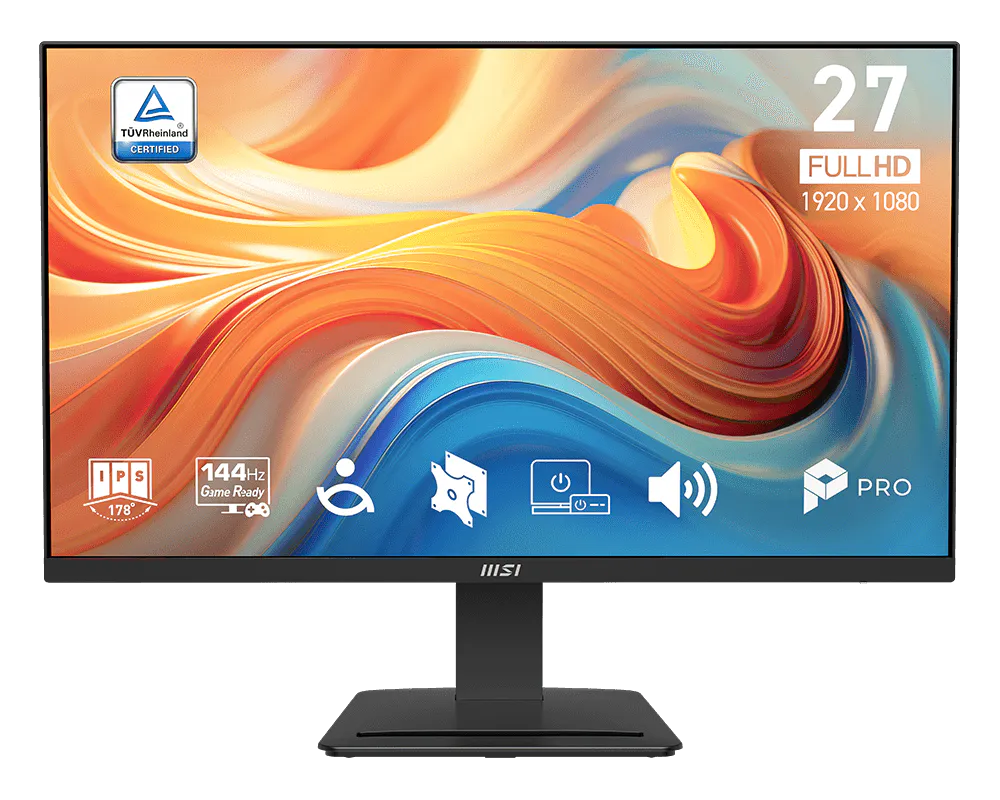 MSI PRO MP273 E14A 27" FHD IPS Monitor – 144Hz, 1ms, Black