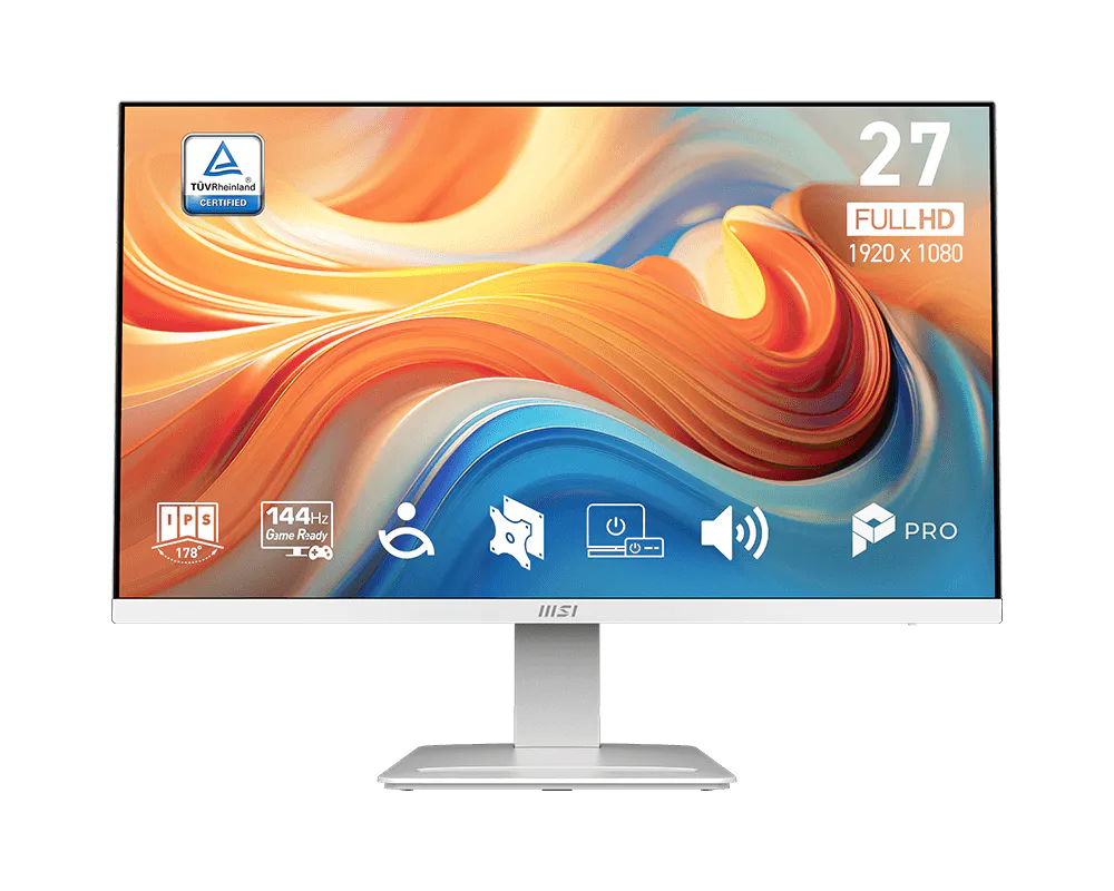 MSI PRO MP273W E14A 27" FHD IPS Monitor – 144Hz, 1ms, White