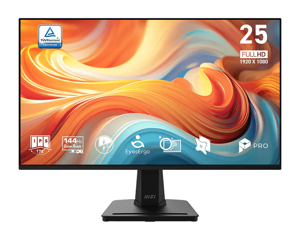 MSI PRO MP251 E14L 25" FHD IPS Monitor – 144Hz, 1ms, Black