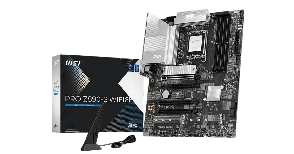 MSI PRO Z890-S WIFI (WIFI6e), Intel Core Ultra (Series 2), LGA 1851/DDR5/PCIe 5.0/3xM.2 - ATX Gaming MotherBoard