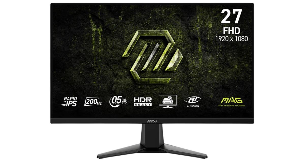 MSI MAG 275F E20 27" FHD (1920 x 1080) Flat Gaming Monitor Rapid IPS, 200Hz, 0.5ms (GTG), 115% sRGB, HDR Ready, AMD FreeSync, 1B Colors, AI Vision For Enhanced Overall Picture