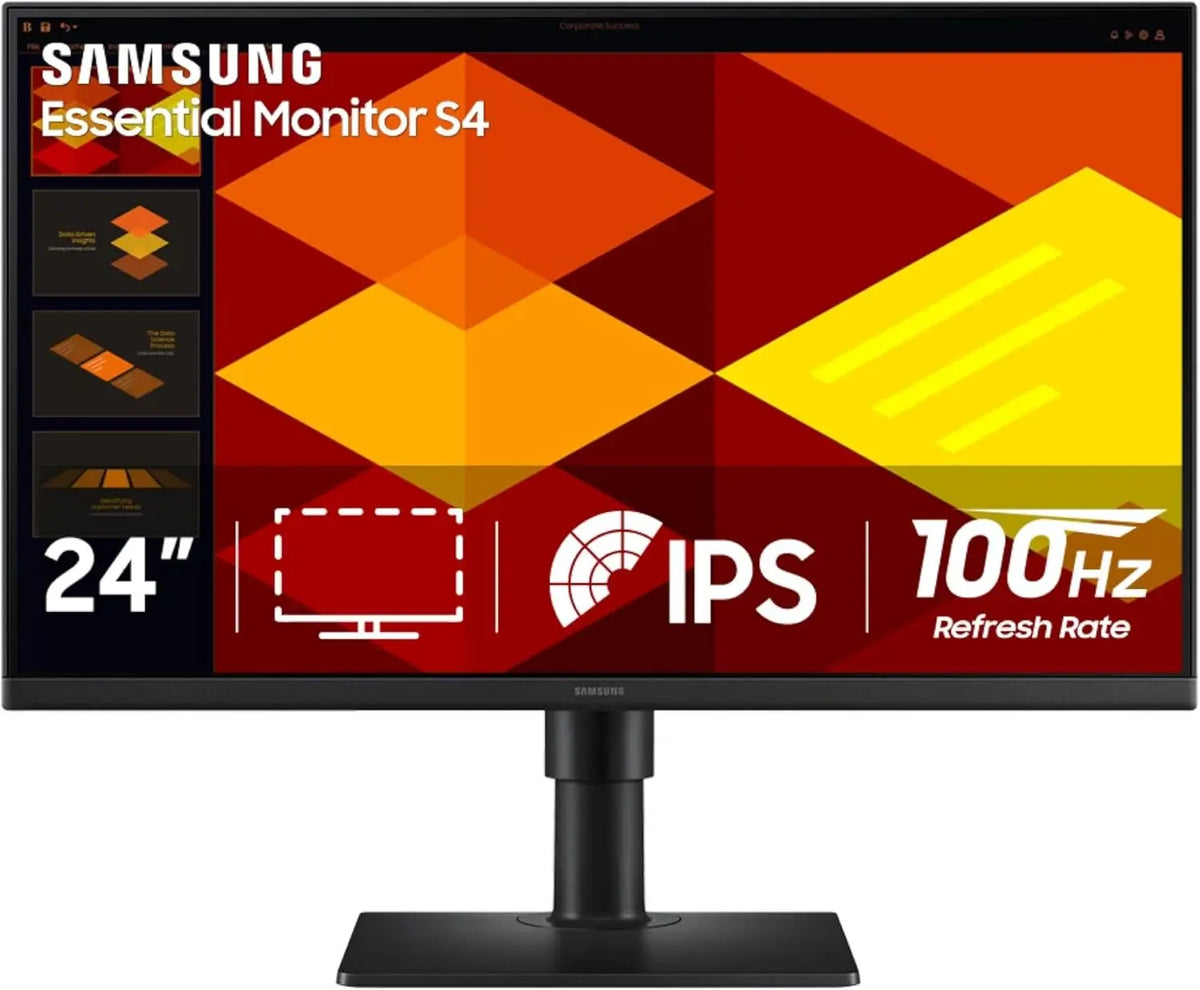 Samsung S4 S40GD Essential Flat Business Monitor - 24-inch Full HD IPS 100Hz 5ms - Ergonomic Stand