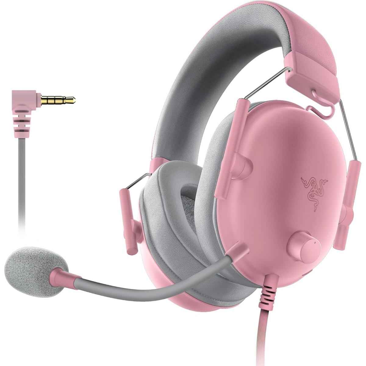 Razer Blackshark V2 X Gaming Headset, 7.1 Surround Sound Capable, Triforce 50mm Drivers, 3.5mm Jack, Breathable Memory Foam Cushion, For Pc, Ps4, Nintendo Switch, Quartz Pink