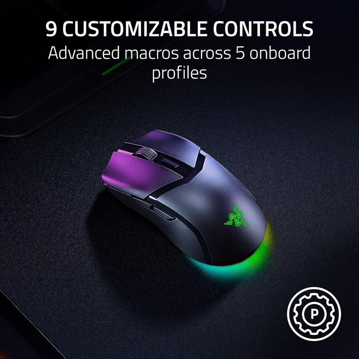 Razer RGB wireless Bluetooth gaming mouse for computer setup