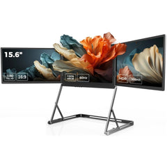 V2COM Q1 15.6" IPS Quad Triple Laptop Monitor Extender 100% sRGB HDR, 360° Rotation, Plug & Play, Compatible with Windows/macOS (M1/M2/M3)