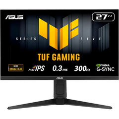 ASUS TUF VG27AQML5A Gaming AI 27" Fast IPS QHD 2K 300Hz 0.3 ms HDR 400 G-SYNC® Compatible, Height Adjustment Stand w/ 2x HDMI 2.1 , Display Port & Seakers , Black
