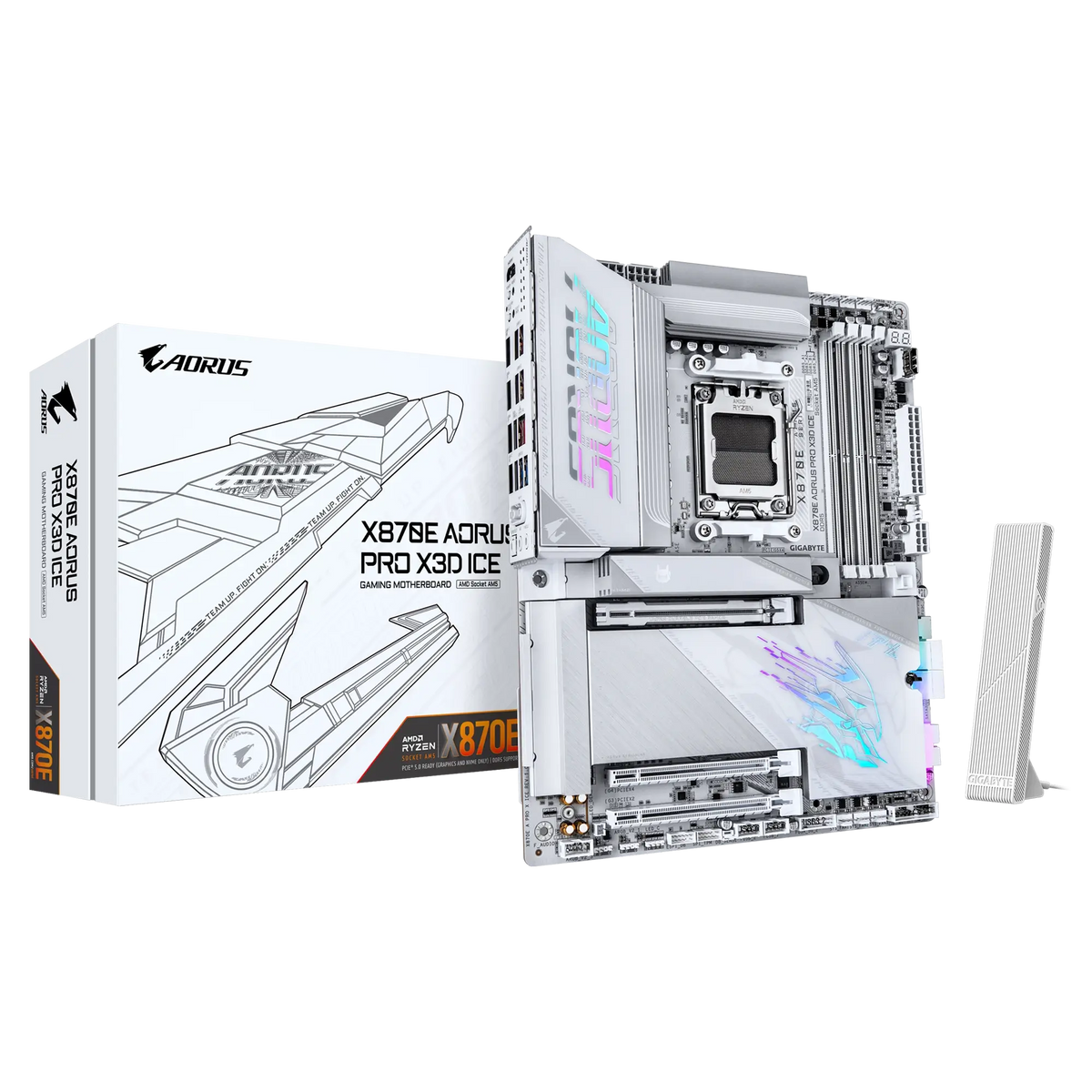 GIGABYTE X870E AORUS PRO X3D ICE WiFi 7 & Bluetooth DDR5 Motherboard - for AMD