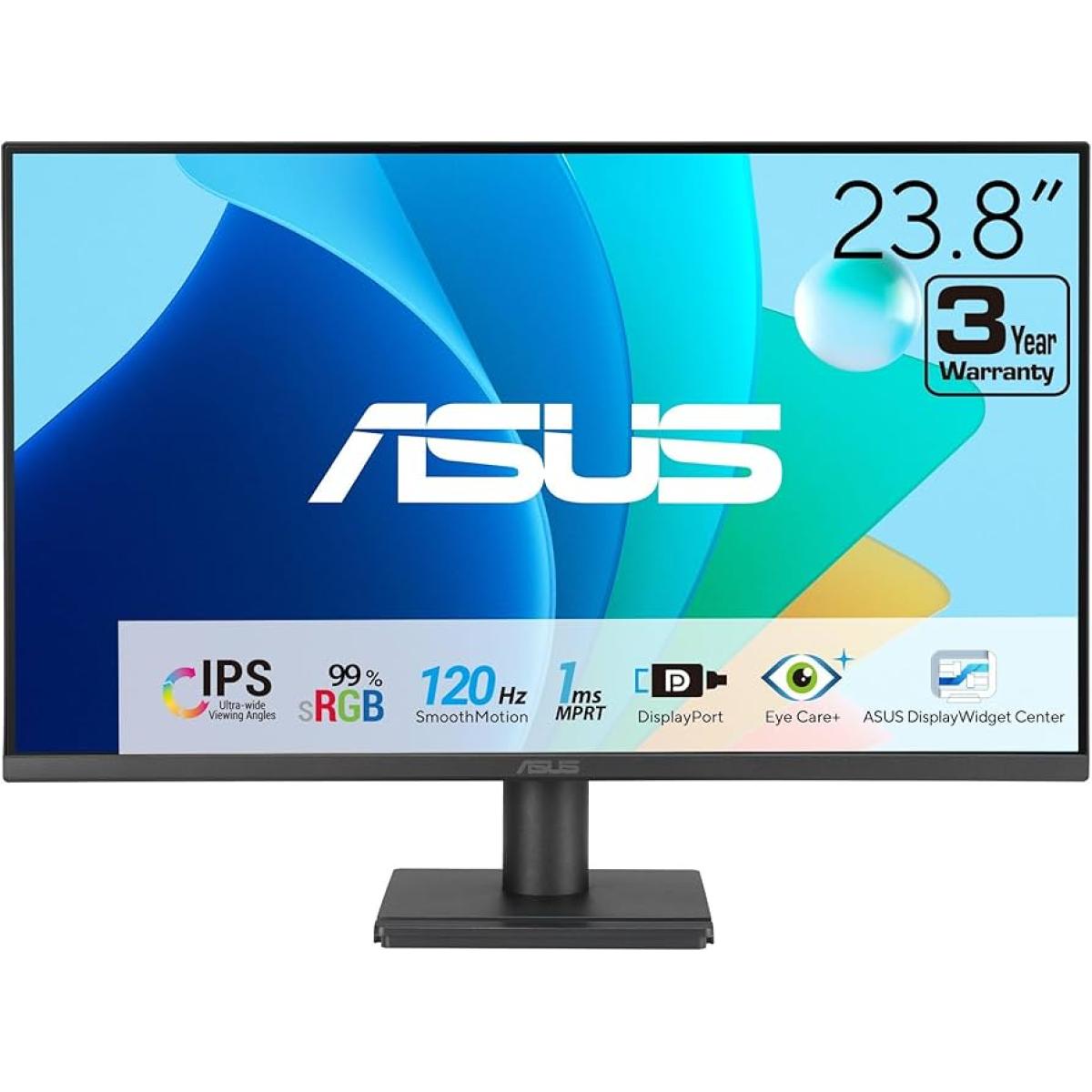 ASUS VA249QG Eye Care Gaming 24” IPS Full HD 120Hz 1ms Low Blue Light Flicker Free Ultra-Slim 300 nits w/ VGA , Display Port , HDMI & Speakers