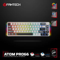 Fantech Mk919 Atom Pro66 Mechanical Gaming Keyboard Grey 3 Mode Connection Blue Switch