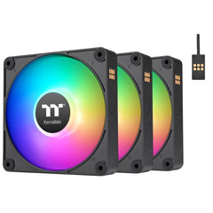 Thermaltake 140 EX ARGB Reverse PC Cooling Fan (3-Fan Pack), Magnetic Conneion, 5V Motherboard Sync, 16.8 Million Colors 9 Addressable LEDs, 140 mm Case/Radiator Fan