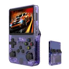 R36s Handheld Game Console, 3.5 Inch Ips Screen Retro Gaming Console 64g Card