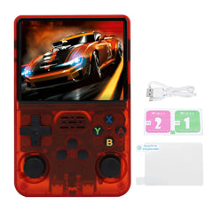 R36s Handheld Game Console, 3.5 Inch Ips Screen Retro Gaming Console 64g Card