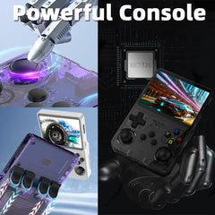 R36s Handheld Game Console, 3.5 Inch Ips Screen Retro Gaming Console 64g Card