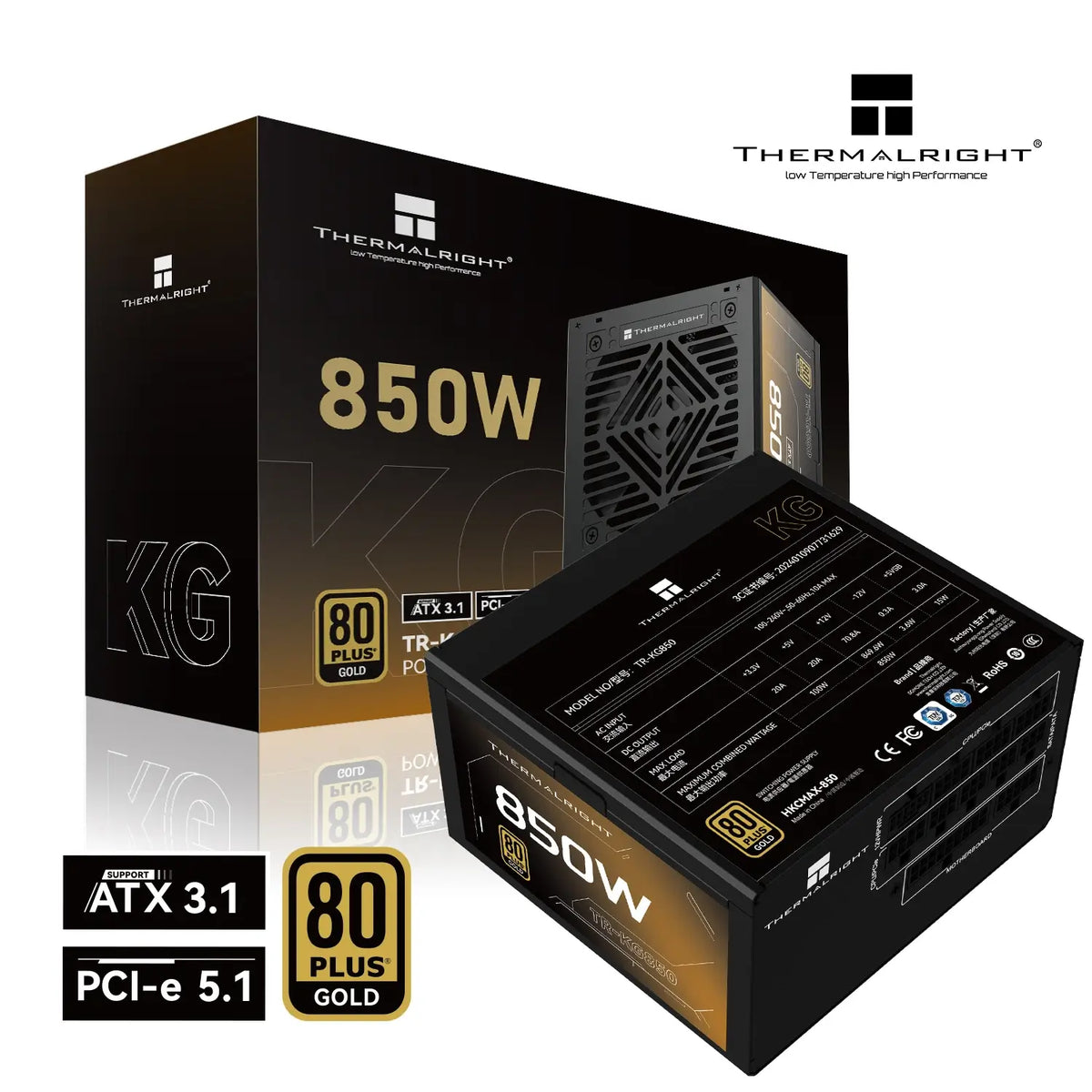 Thermalright Kg 850 850w 80 Plus Gold Full Modular Atx 3.1 Power Supply