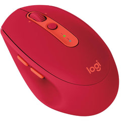 Logitech M585 Multi Device Wireless & Bluetooth 2 Thumb Buttons Logitech Flow Ultra Precise Scrolling Curved Design Windows & Apple Mac Red - CompuMe