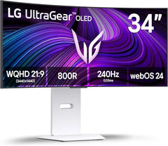 LG 34GX90SA-W 34-inch Ultragear WQHD 2K OLED Curved Gaming Monitor 240Hz 1ms