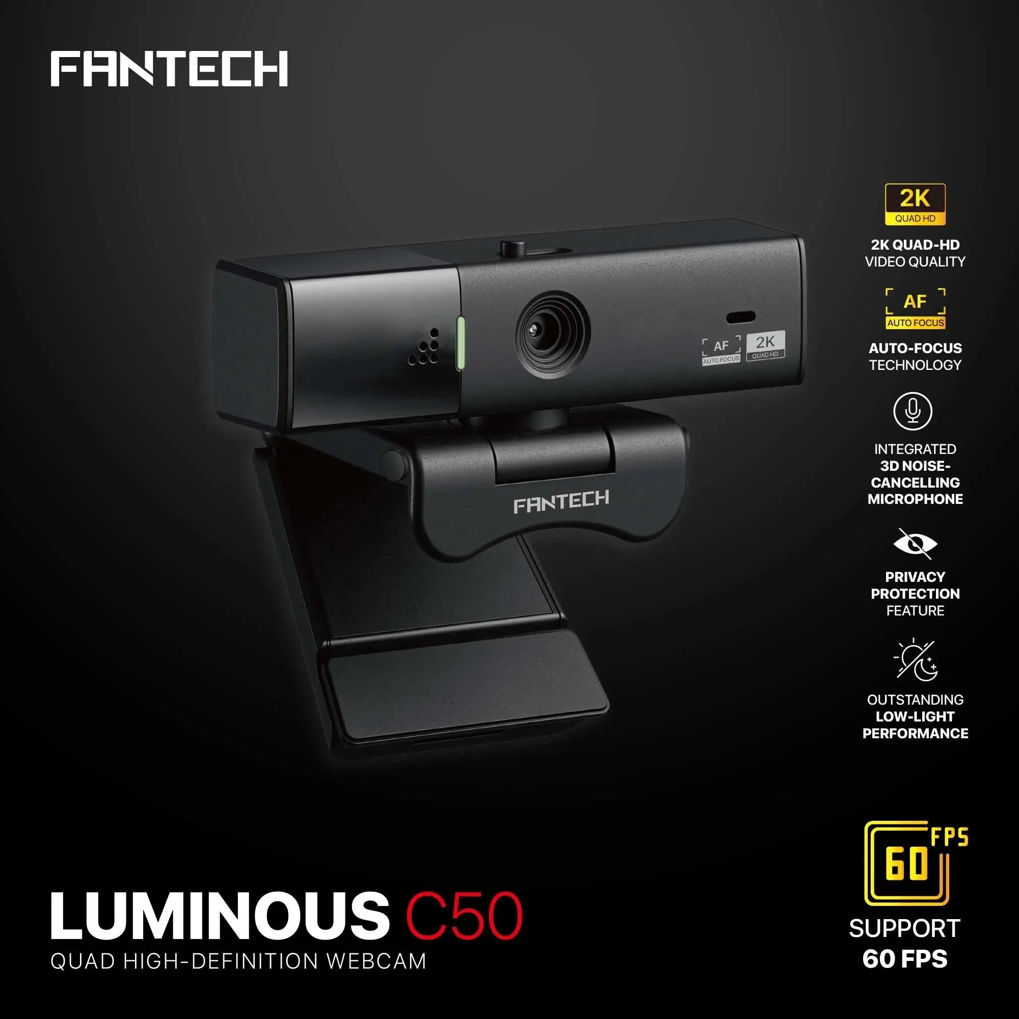 Fantech C50 Luminous 2k Qhd 60 Fps Webcam Fantech C50 Luminous 2k Qhd 60 Fps Webcam