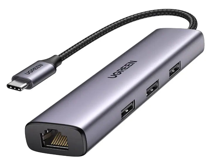 UGREEN 60600 USB C TO RJ45 ETHERNET GIGABIT AND 3 USB A 3.0 PORTS ADAPTER