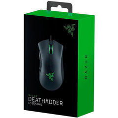 Razer DeathAdder Wired Essential Gaming Mouse 6400 DPI Optical Sensor 5 Programmable Buttons Mechanical Switches Rubber Side Grips-Black - RZ01-03850100-R3M1 - - CompuMe