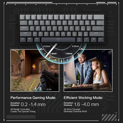 Redragon Fizz K617ggb Magnetic Switch Rapid Trigger Gaming Keyboard, 60% Wired