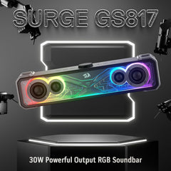 Redragon GS817 RGB Desktop Soundbar, 2.0 Channel Stereo Speakers for Desktop