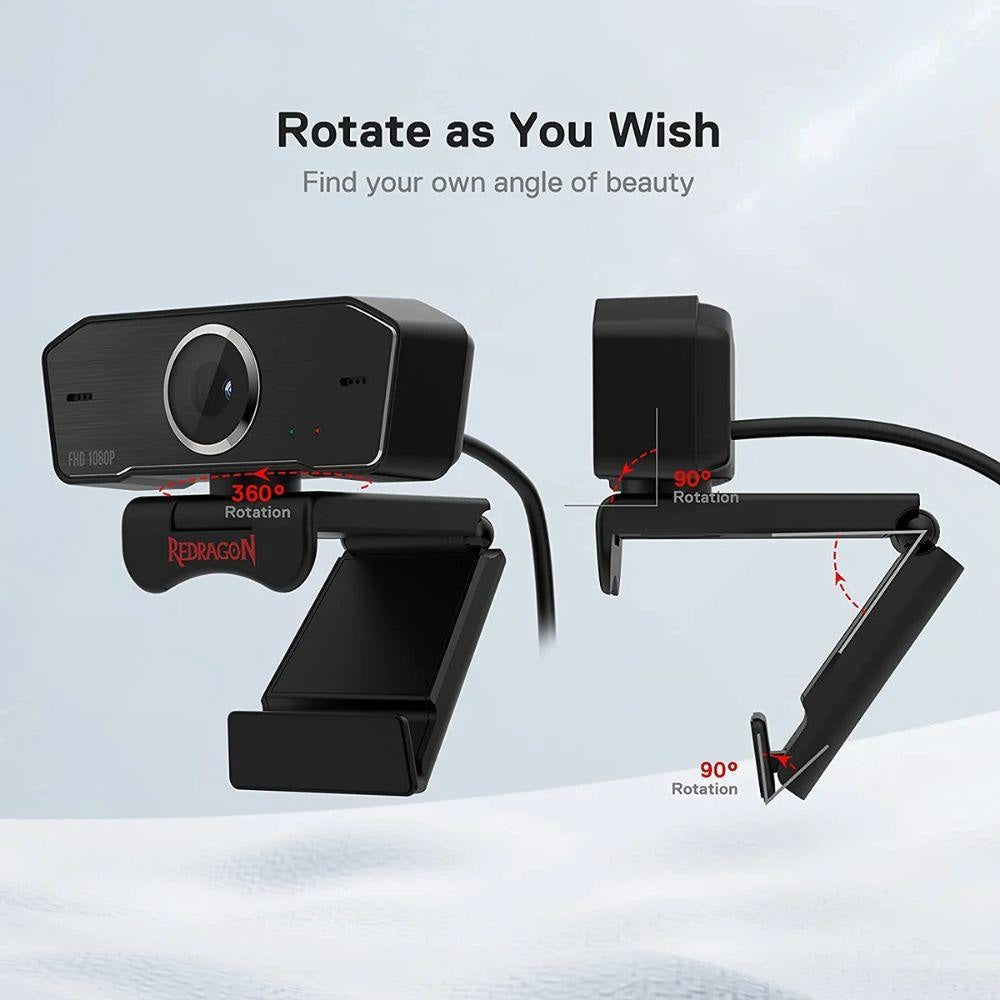 Redragon GW800 Hitman 1080p Webcam with Built - in Dual Microphone