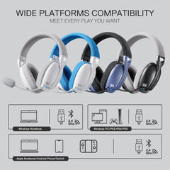 Redragon H878 3 - mode Wireless Blue Lighting Gaming Headset - Lightweight - 7.1